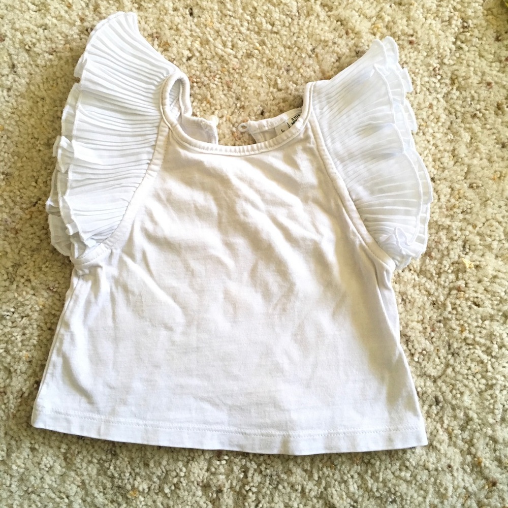 Janie and Jack blouse with organza pleated sleeves